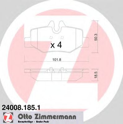 ZIMMERMANN - 24008.185.1 - Гальмівні колодки дискові зад. DB Viano/Vito 2,2/3,2 CDI 03-
