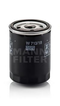 MANN-FILTER - W 713/18 - Фільтр масляний Opel Ascona 1.6D  82-, Astra 1.7DGL, GT