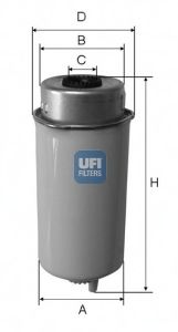 UFI - 24.457.00 - Фільтр паливний