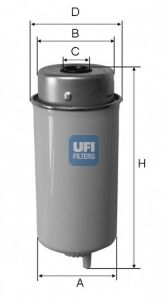 UFI - 24.458.00 - Фільтр паливний