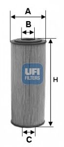 UFI - 25.154.00 - Фільтр масляний VOLVO CARS 2.0, 2.4 08-(вир-во UFI)