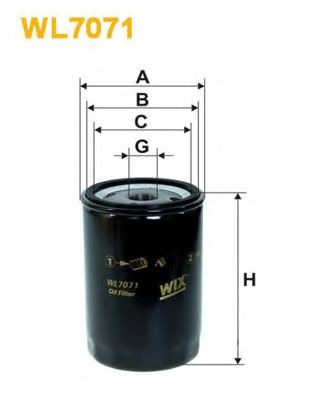 WIX FILTERS - WL7071 - Фільтр масляний VAG 1.6/1.8/2.0/2.6/2.8E V6 90-
