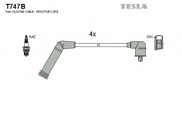 TESLA - T747B - Комплект кабелів високовольтних