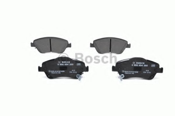 BOSCH - 0 986 494 260 - Гальмівні колодки дискові перед. Toyota Auris 1,4 D-4D 07-