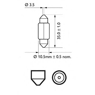 PHILIPS - 12844B2 - (к-кт 2шт) Лампа C5W 12V 5W SV 8,5 упаковка блістер