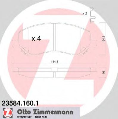 ZIMMERMANN - 23584.160.1 - Колодки тормозные дисковые