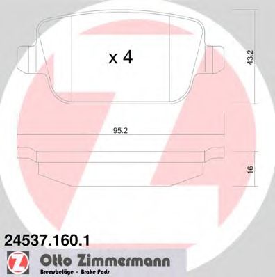 ZIMMERMANN - 24537.160.1 - Колодки гальмівні дискові