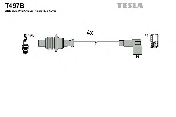 TESLA - T497B - T497B К-т дротів високої напруги (аналог T725B не виробл.)