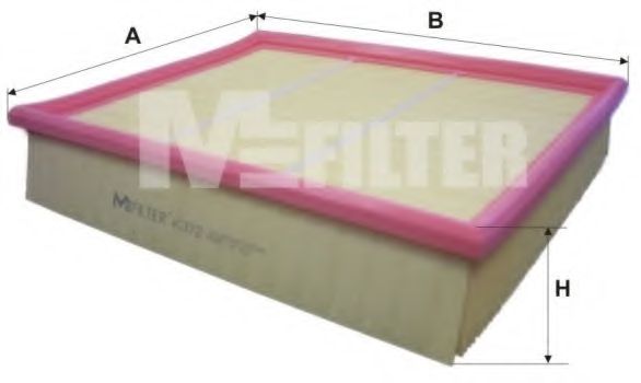 MFILTER - K 372 - Фильтр воздушный MERCEDES C180,200D,220D,250D,280 (W202), CLK 200,230,320,430 (пр-во M-filter)