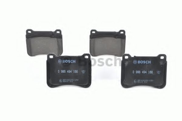 BOSCH - 0 986 494 166 - Гальмівні колодки Mercedes C (Cl203), C T-Model (S203), C (W203), Clc (Cl203), Clk (A209), Clk (C209), Sl (R230), Slk (R171) 1.8-3.5 05.00-01.12