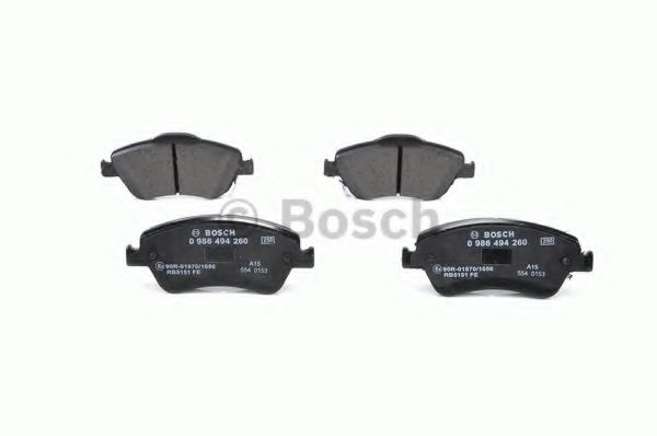 BOSCH - 0 986 494 260 - Гальмівні колодки дискові перед. Toyota Auris 1,4 D-4D 07-