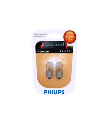 PHILIPS - 12036B2 - (к-кт 2шт) Лампа H6W  12V 6W BAX9S упаковка блістер