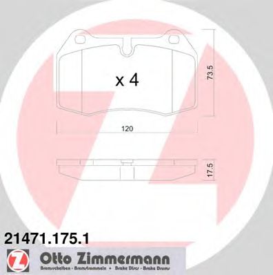 ZIMMERMANN - 21471.175.1 - Колодки гальмівні дискові