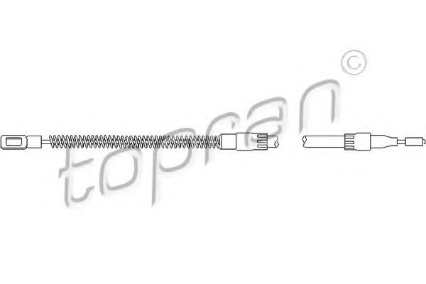 TOPRAN - 103 282 - Трос ручного гальма зад. Л/П VW Transporter 1,6-2,0 79-90 1455/1000