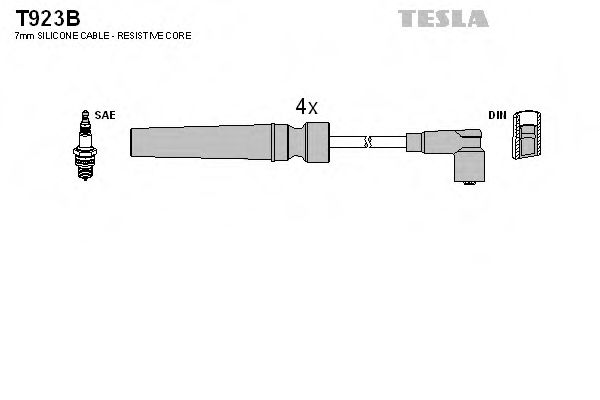 TESLA - T923B - Комплект проводов Aveo 1.6