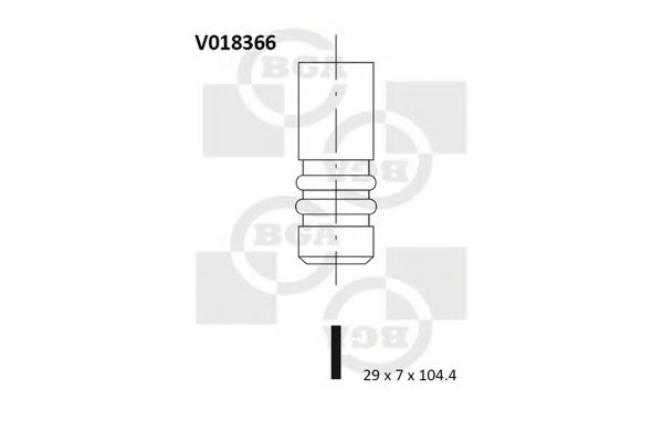 Клапан EX Ford Escort/Fiesta 1,1-1,3 91- (29.12x7.011x104.39)