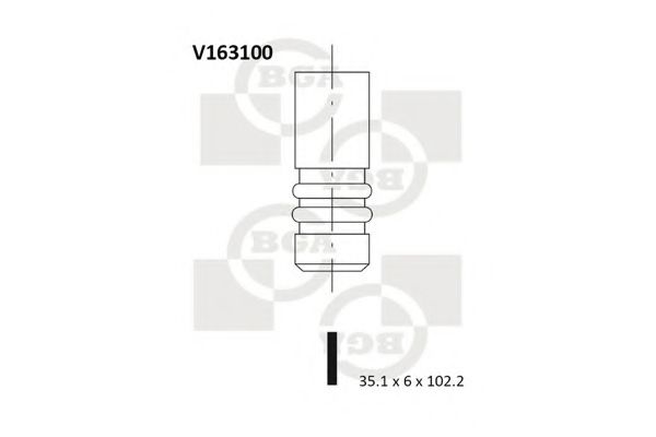 BGA - V163100 - Клапан IN ALFA ROMEO 159 (939_) 1.9 JTS (939AXA1B) (939 A6.000) 09/05-11/11