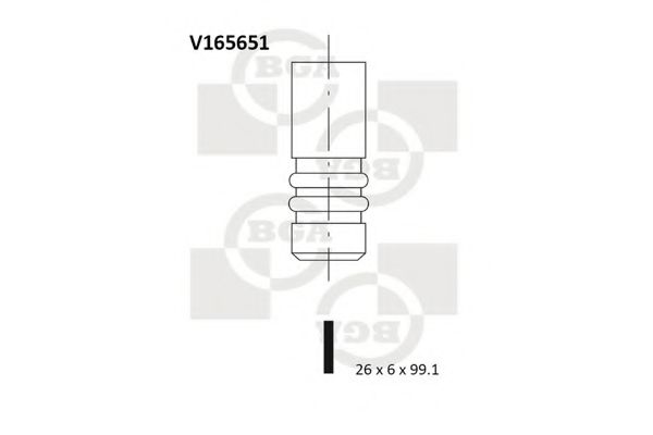 BGA - V165651 - Клапан EX  (26X6X99.1) Audi A3, A4, A5, A6, Q3, Q5, TT; Seat Altea/Leon/Skoda Octavia,Super B/VW Tiguan/T5 2.0TDI 03-
