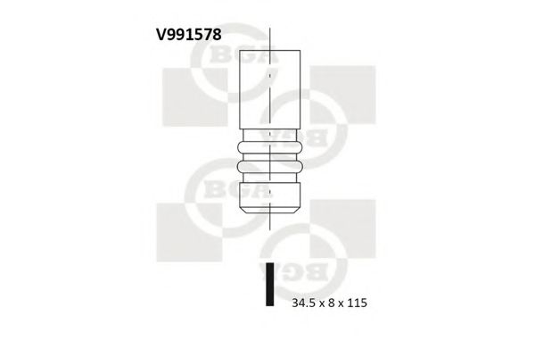 BGA - V991578 - Клапан EX Fiat 1.9/2.4 JTD 99- 34.47X8X115.1