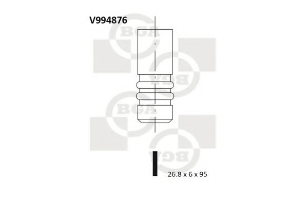 BGA - V994876 - Клапан IN (26.8x6x95) Fiat Doblo 1.4 10-/Opel Combo 1.4 12-