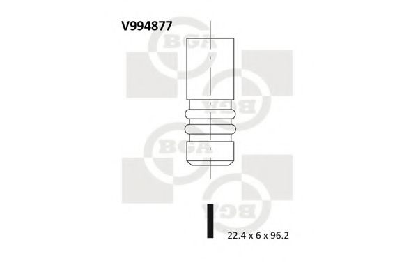 BGA - V994877 - Клапан EX (22.4x7x96.2) Fiat Doblo 1.4 10-/Opel Combo 1.4 12-