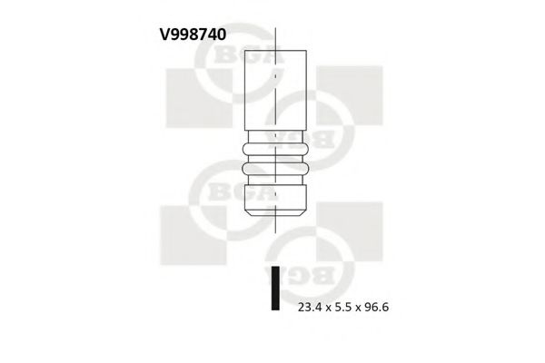 BGA - V998740 - Клапан EX (diesel 23,4x5,5x96,6) Mazda 3 1.6CDTI 16V Y6 03-