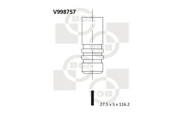 BGA - V998757 - -->|R6367/BMCR Клапан EX Opel Z16XEP 27.5X5X116.2