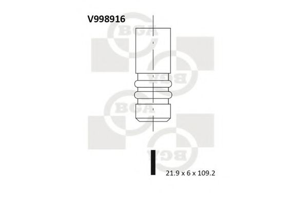 Клапан IN Fiat 1.3JTD 21.9x6x109.2 188A9, Opel Z13CDTI