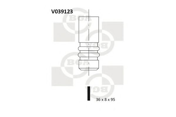 BGA - V039123 - Клапан IN VW Caddy 1,9/2,0/2,4D 96- (36*8*95)
