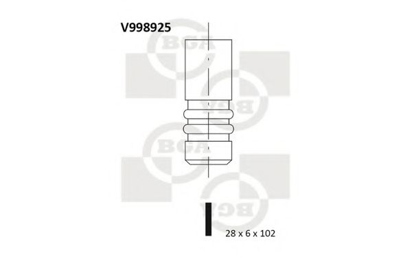 Клапан EX VW Passat/Jetta 06-  2.0FSI 16V 28X6X102 AXW/AWA/BMB/BLX/BLY/BLR/AX
