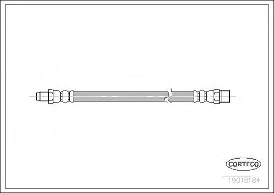 CORTECO - 19018184 - Гальмівний шланг зад. Audi 80/VW Golf/Passat/Vento/T-4/LT