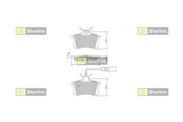 STARLINE - BD S375 - Колодки тормозные дисковые, к-кт.