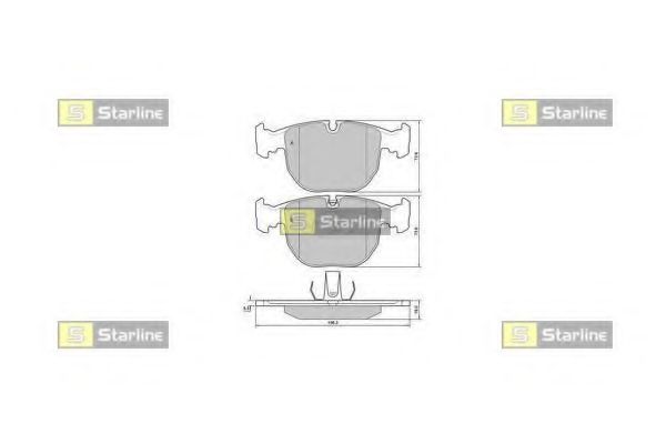 STARLINE - BD S384 - Колодки тормозные дисковые, к-кт.