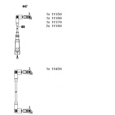 BREMI - 447 - Комплект проводів AUDI/VW 80/100/Passat "2,0-2,3 "85-96
