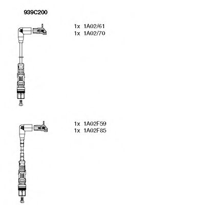 К-кт проводів в/в Seat Ibiza, Arosa, Inca 1.0/1.4 05.97-06.04; Vw Polo, Lupo 1.0/1.4 12.95-07.05