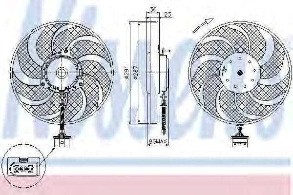 Вентилятор, охлаждение двигателя (Охлаждение)