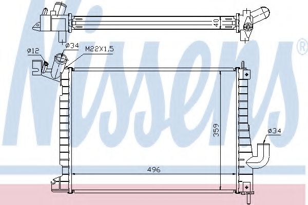 NISSENS - 63019A - Радіатор охолодження Opel Vectra B 2.0D 06.97-07.03