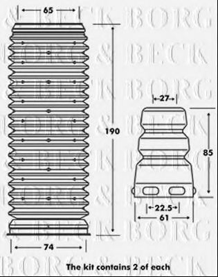 BORG & BECK - BPK7001 - BPK7001 BORG & BECK - Пильвик амортизатора з відбійником к-т