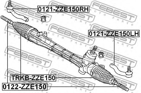 FEBEST - 0122-ZZE150 - Кермова тяга лів./прав. Toyota Auris/ Corolla ZZE15 06-