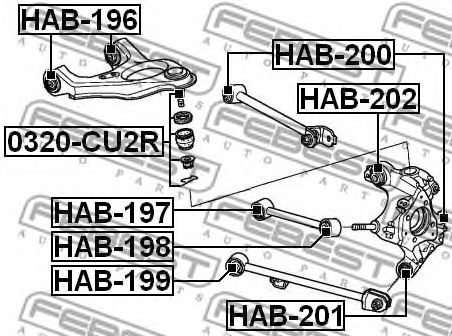 FEBEST - 0320-CU2R - Кульова опора важеля задн. верхнього Honda Accord 09 -