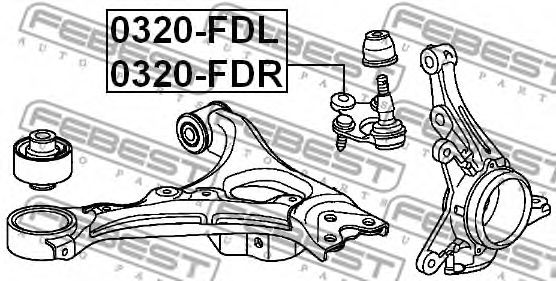 FEBEST - 0320-FDL - Кульова опора нижня ліва Honda Civic 07-