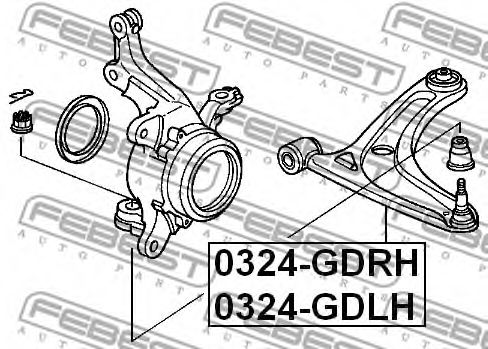 FEBEST - 0324-GDLH - РЫЧАГ ПЕРЕДНИЙ ЛЕВЫЙ HONDA JAZZ/FIT GD# 2002-2008