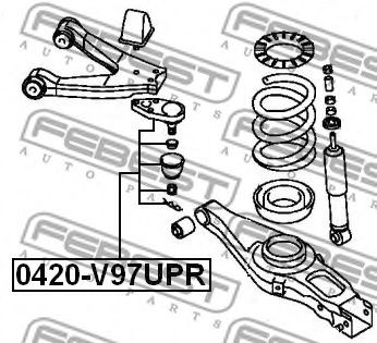 FEBEST - 0420-V97UPR - Кульова опора верхня задня Mitsubishi Pajero III 00-06