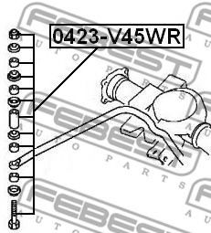 FEBEST - 0423-V45WR - Тяга стабилизатора MITSUBISHI PAJERO 90- задн. мост с двух сторон (Пр-во FEBEST)