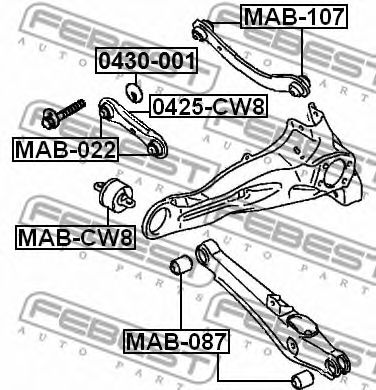 FEBEST - 0425-CW8 - Важіль зад. поперечн. Mitsubishi Lancer VIII, Outlander II 06-12