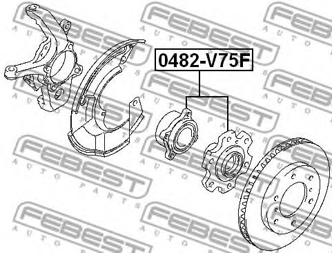 FEBEST - 0482-V75F - СТУПИЦА ПЕРЕДНЯЯ MITSUBISHI PAJERO IV MONTERO V87W/V97W 2006-