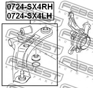 FEBEST - 0724-SX4RH - РЫЧАГ ПЕРЕДНИЙ ПРАВЫЙ SUZUKI SX4 RW415/RW416/RW419/RW420 2006-