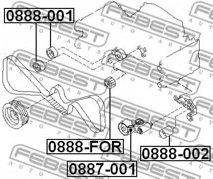 FEBEST - 0888-001 - РОЛИК ОБВОДНОЙ РЕМНЯ ГРМ