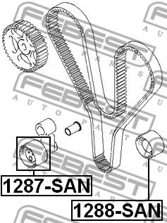 FEBEST - 1287-SAN - РОЛИК НАТЯЖИТЕЛЯ РЕМНЯ ГРМ