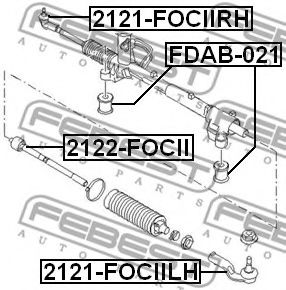 FEBEST - 2121-FOCIILH - НАКОНЕЧНИК РУЛЕВОЙ ЛЕВЫЙ FORD FOCUS II 2004-2008